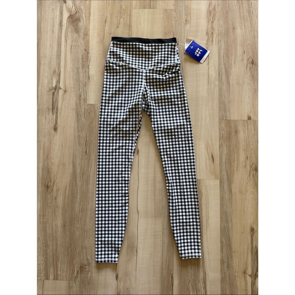 JoyLab Black & White Gingham Leggings high waisted 7/8 length